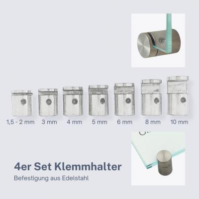 Glasklemme  Klemmhalter Edelstahl