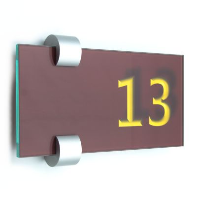 Tuerschild Vitrum C von Logistic Sign System Glasschild für Büro Beschilderung 200 100 mm