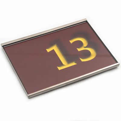 Tuerschild Vitrum G aus Glas und Edelstahl 150 105 mm