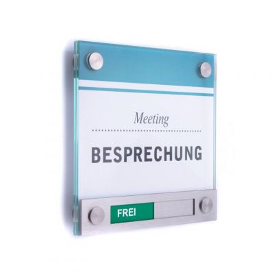 Türschild VITRUM 150/150 mit Frei/Besetzt-Anzeige
