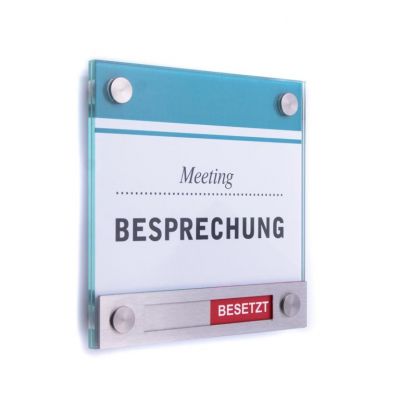 Tuerschild Vitrum B Frei Besetzt Anzeige rot gruen Besprechnung