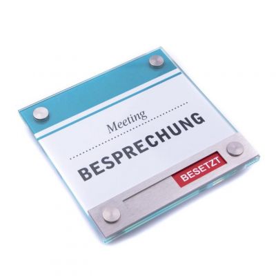 Tuerschild Vitrum B Frei Besetzt Anzeige rot gruen Besprechnung