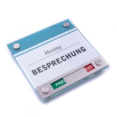 Tuerschild Vitrum B Frei Besetzt Anzeige rot gruen Besprechnung