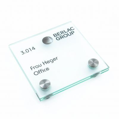 Tuerschild VITRUM B Glasschild Beschilderung fuer Buero