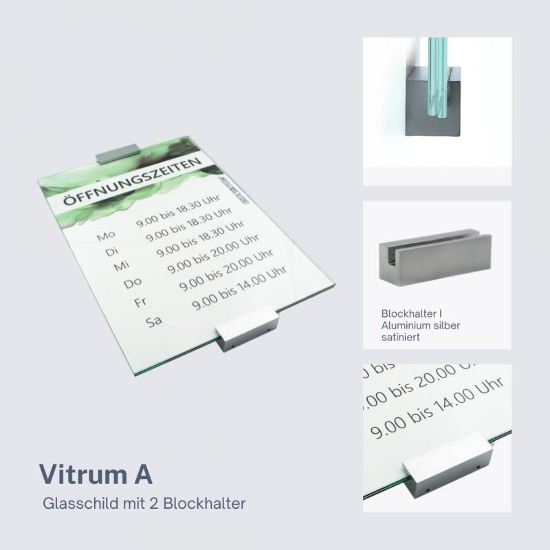 Türschild Vitrum A 420/297 mm DIN A3 mit Blockhalter - Türschilder ...