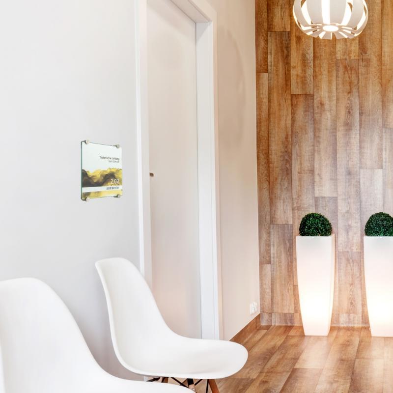 Doppelglas Büroschild DIN A4 / A3 / A5 / A6 / A7 / A8 / Türschild